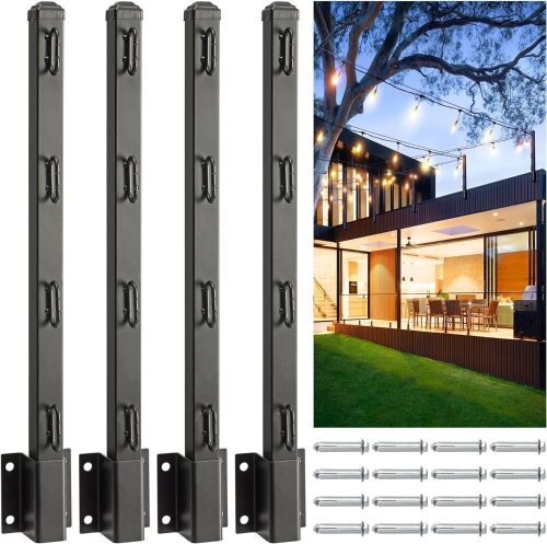 Wocepu 23.5in Hanging Outdoor String Light Poles, 4 Pack  - Lot 351