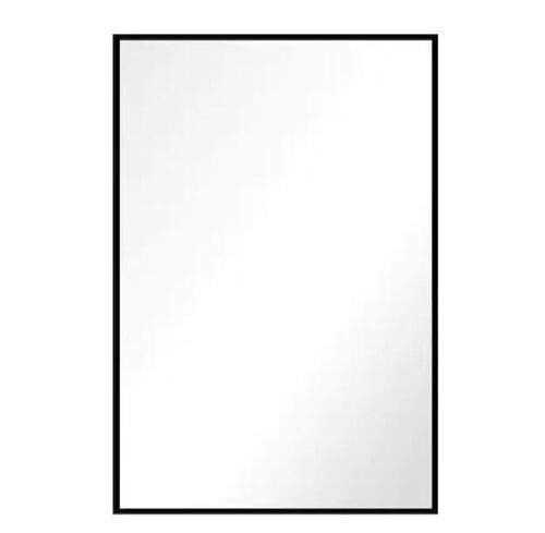 Home Decorators Collection 26 in. W x 38 in. H Rectangular Polystyrene Framed Floating Mount Wall Bathroom Vanity Mirror in Black - Lot 302