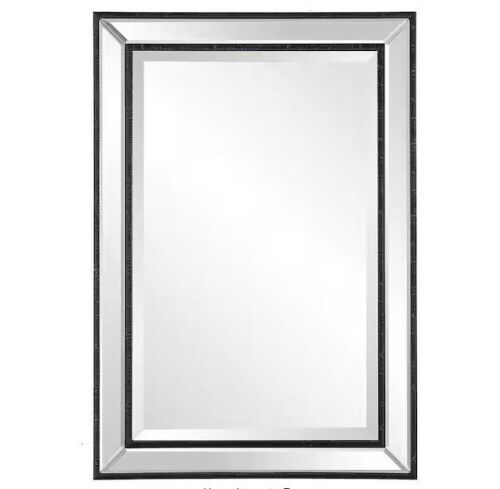 Home Decorators Collection 22 in. W x 32 in. H Rectangular Polystyrene Framed Wall Bathroom Vanity Mirror in Black - Lot 303