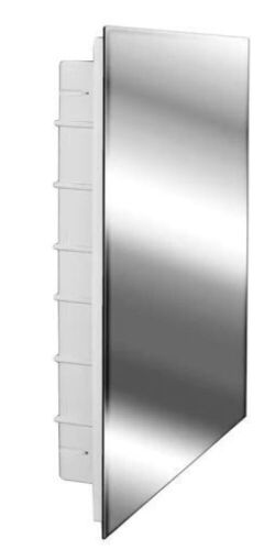 Glacier Bay Spacecab 16 in. W x 26 in. H Rectangular Frameless Recessed Medicine Cabinet with Polished Edge Mirror and 6-Shelves - Lot 304