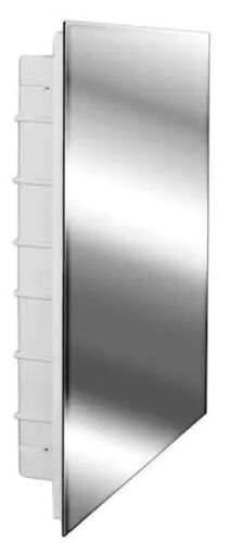 Glacier Bay Spacecab 16 in. W x 26 in. H Rectangular Frameless Recessed Medicine Cabinet with Polished Edge Mirror and 6-Shelves - Lot 305