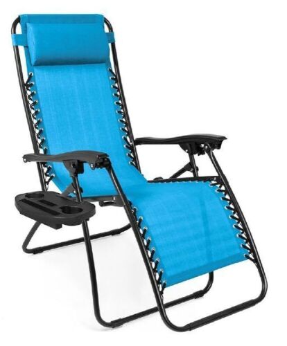 Adjustable Zero Gravity Patio Chair Recliner w/ Cup Holders  - Lot 265