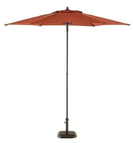 StyleWell 7.5 ft. Steel Market Outdoor Patio Umbrella in Chili Red - Lot 134
