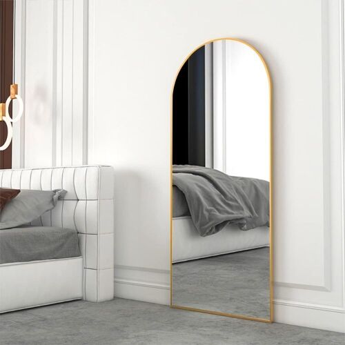 XKZG 65" x 22" Gold Arched Full Length Floor Mirror  - Lot 144