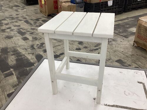 MASON White Poly Outdoor Adirondack Side Table - Lot 283