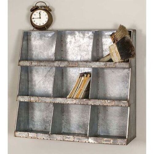 Galvanized Wall Cubbies - 1 Corner Damaged - Lot 105