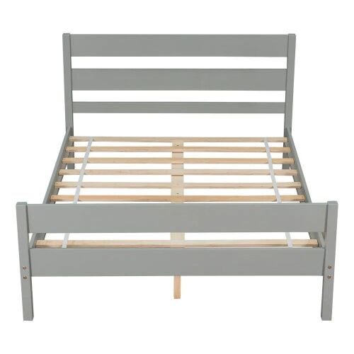 Full Bed with Headboard and Footboard, Grey - Lot 56