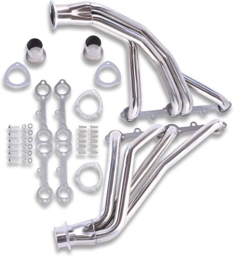 DEMOTOR PERFORMANCE Silver Stainless Steel Exhaust Headers For 66-87 SBC GMC Truck 265 327 350  - Lot 55