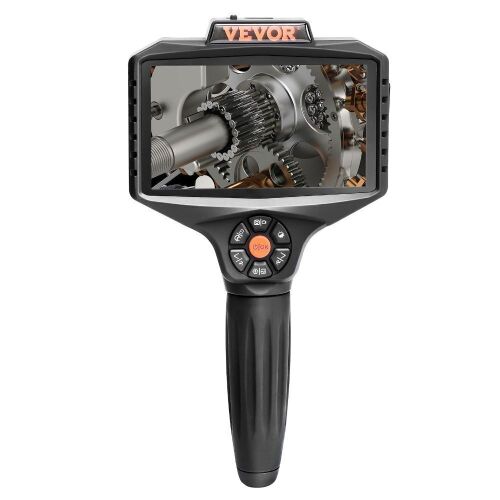 VEVOR Triple Lens Industrial Endoscope, 5" IPS Screen Borescope Inspection Camera with Lights, Split Screen, 8x Zoom, IP67 Waterproof - Lot 27