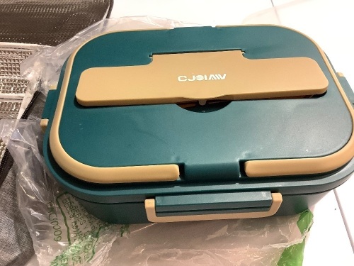 CJOIAW Electric Lunch Box Leak Proof, Food Heated 12V 24V 110V Portable Heating Box Heater for Car/Truck/Home heated lunch boxes for adults 1.5L Removable Stainless Steel Container - Lot 758