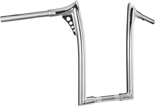 Customoto 14" Rise 1.25" Fat 1" Clamp Ape Hanger Handlebar Compatible with Harley Sportster Dyna Softail 1996-2013 Road Glide 1995-UP Road King, Chrome - Lot 231