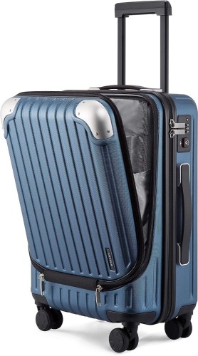 LEVEL8 Grace Carry On Luggage, 20” Hardside Suitcase, ABS+PC Harshell Spinner Luggage with TSA Lock, Spinner Wheels - Blue, 20-Inch Carry-On - Lot 317