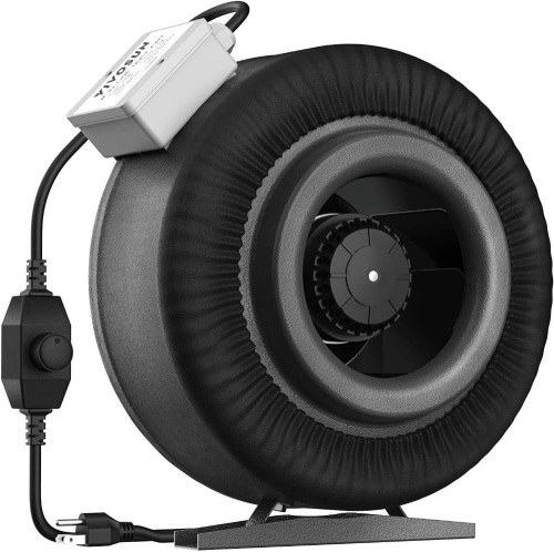 VIVOSUN Z8 8 Inch Inline Duct Fan, 740 CFM Ventilation Fan with Variable Speed Controller for Grow Tent, Indoor Garden Ventilation, Black - Lot 258