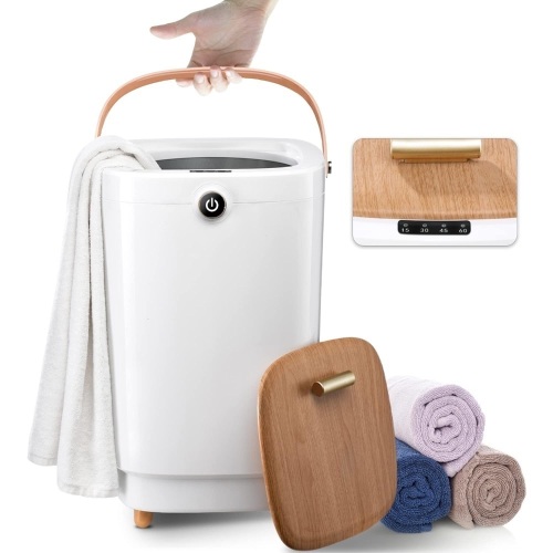 TMWINGS Towel Warmers for Bathroom Bucket，Luxury Large Spa Towel Hot Warmer Bucket Style-Hot Towels in 10 Minutes-Fits Up to Two Oversized Towels - Bathrobe, Towel, Blanket-Yellow - Lot 382