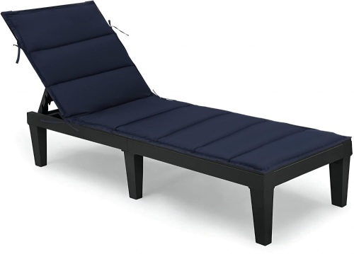 Maphissus Navy Blue Outdoor Chaise Lounge Cushion,Water-Resistant Adjustable Pool Lounge Chair Cushion,80"X26"X2" Patio Reclining Sun Lounger - Lot 207