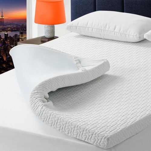 3 Inch Gel Memory Foam Mattress Topper Queen Size, Mattress Pad Cover for Pressure Relief, Bed Topper with Removable Rayon Made from Bamboo Cover，Soft & Breathable - Lot 401