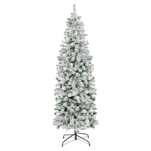 Snow Flocked Artificial Pencil Christmas Tree w/ Stand 12ft - Lot 6902