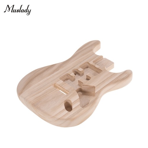 Muslady ST01-TM Guitar Body Unfinished Handcrafted Candlenut Wood Electric Guitar Body Guitar Barrel Replacement Parts - Lot 3727