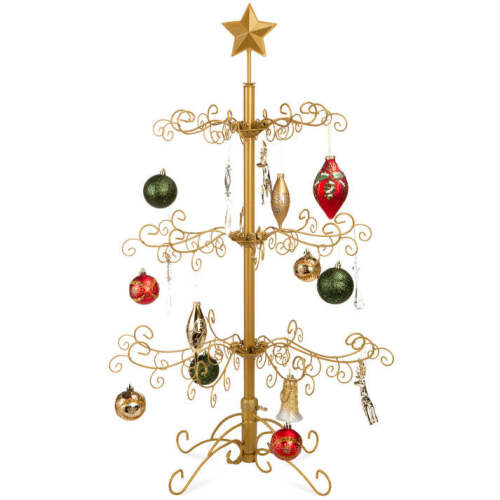 Wrought Iron Christmas Tree Ornament Display w/ Easy Assembly, Stand - 3ft - Lot 7099