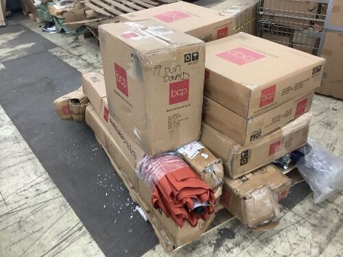 Lot of (7) Patio Umbrellas & (7) Bases - Uninspected, Open Box  - Lot 606