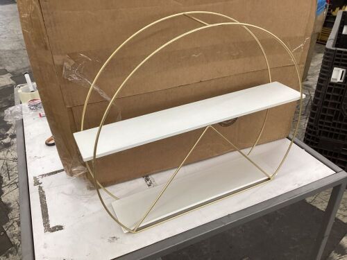 White/Gold Metal Decorative Shelf  - Lot 690
