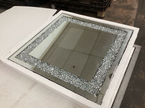 Crystal Crush Diamond Mirror, 20" x 20"  - Lot 539