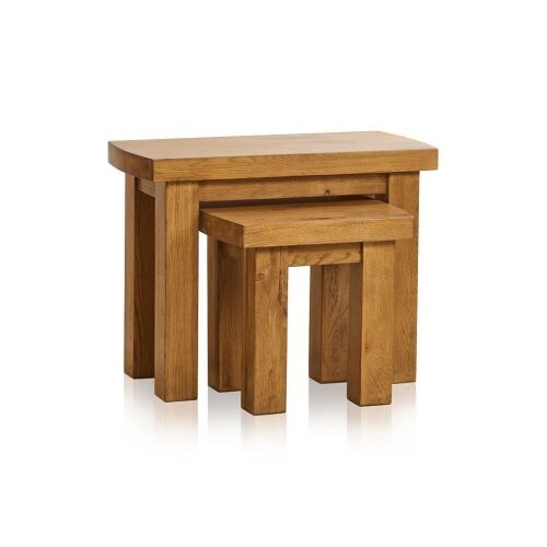 Hercules Rustic Solid Oak Nest of Tables - Lot 20