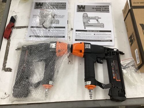 Lot of (2) WEN 61721 18-Gauge 3/8-Inch to 2-Inch Pneumatic Brad Nailer - Open Box, Uninspected - Lot 576