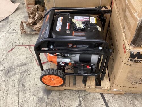 WEN GN5602X 5600-Watt Portable Generator, Electric Start, 224cc, Transfer-Switch and RV-Ready with CO Shutdown Sensor - Missing Pull Start Cover, Motor Turns Over - Lot 69