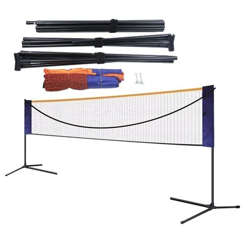 Portable 20ft Badminton Net Set Adjustable Height & Width - Lot 449