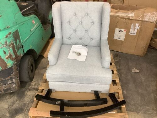 Tufted Upholstered Wingback Rocking Chair - Lot 512