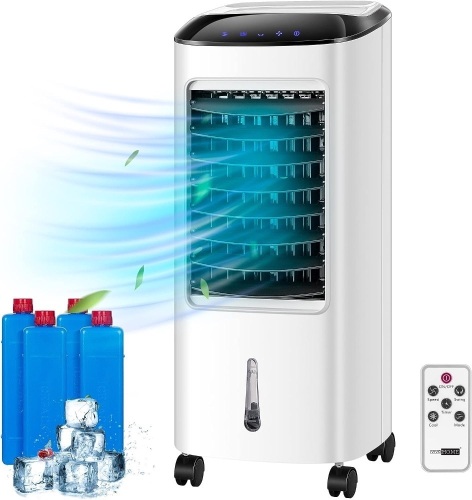 VIVOHOME Portable Evaporative Air Cooler 110V 65W Fan Humidifier with LED Display and Remote Control Ice Box for Indoor Home Office Dorms ETL Listed - Lot 714