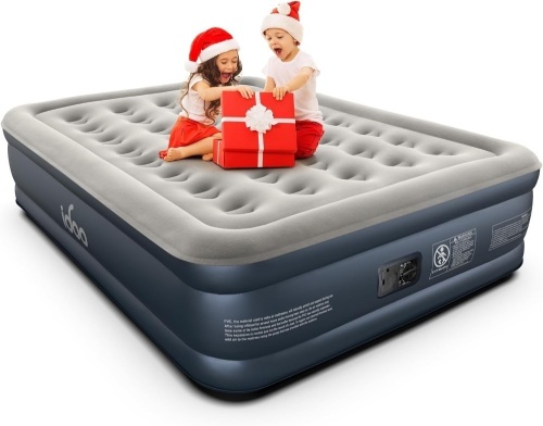 iDOO Queen Air Mattress with Built in Pump, Inflatable Mattress for Camping & Guest, Fast-Inflating Blow-up Bed, Colchon Inflable, Airbed - Portable, Comfotable & Durable, 18" Raised (650lbs)  - Lot 156