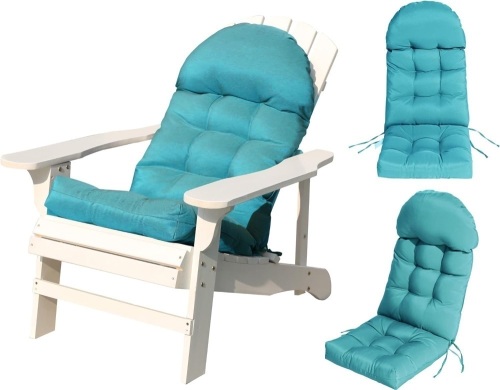 COSNUOSA Rocking Chair Cushion High Back Adirondack Chair Cushion Waterproof Patio Cushions for Outdoor Furniture Ocean Blue - Lot 448A