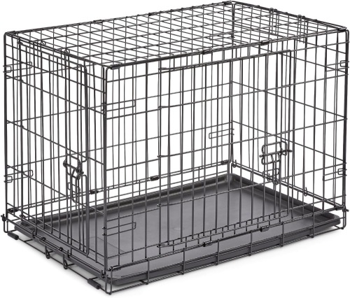 New World Newly Enhanced Double Door New World Dog Crate, Includes Leak-Proof Pan, Floor Protecting Feet, & New Patented Features, 30 Inch - Lot 78
