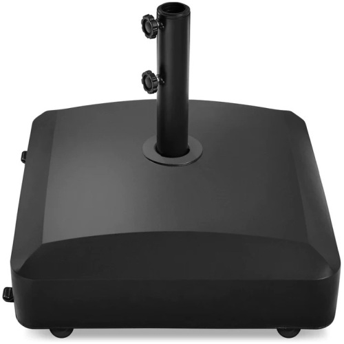 Fillable Mobile Umbrella Base Stand w/ 4 Wheels, 2 Locks, 123lb Capacity : 22"(L) x 22"(W) x 7"(H) - Lot 59