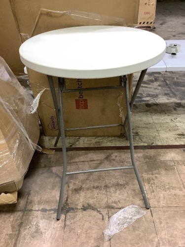 Bar Height Folding Table Indoor Outdoor Accessory w/ Thick Table Top - 32in  - Lot 60
