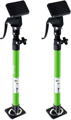 XINQIAO Third Hand Tool 3rd Hand Support System, Premium Steel Support Rod with 154 LB Capacity for Cabinet Jack, Drywall Jack& Cargo Bars, 23.6 in- 45.3 in Long, 2 PC, Green  - Lot 187