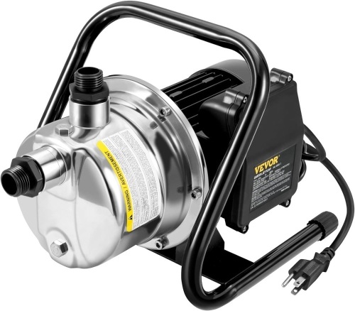 VEVOR Shallow Well Pump,Garden Jet Pump, 1.5 HP 115V, 1200 GPH 164 ft Height, Stainless Steel Sprinkler Booster Jet Pumps for Garden Lawn Irrigation system, Lake Fountain, Water Transfer  - Lot 134