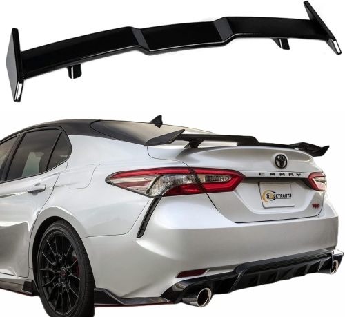 Rear Spoiler Compatible with 2018-2022 8th Gen Camry LE SE XLE XSE TRD Style & 2018-2022 10th Gen Accord 4-Door Sedan Model Rear Trunk Spoiler, Gloss Black  - Lot 165