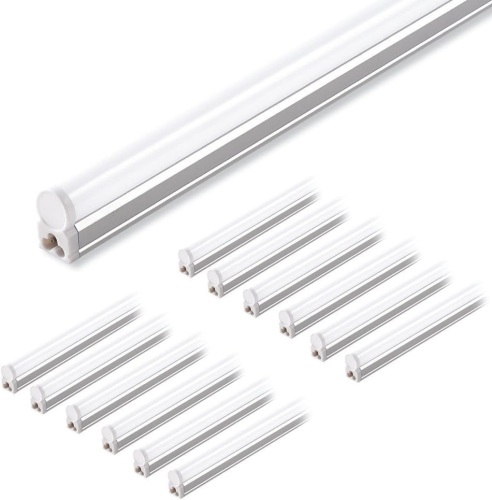 Barrina (Pack of 12) LED T5 Shop Light, 4FT, 2200lm, 6500K (Super Bright White), 20W, Utility Shop Light, Ceiling and Under Cabinet Light, ETL Listed, Corded Electric with ON/Off Switch  - Lot 374A