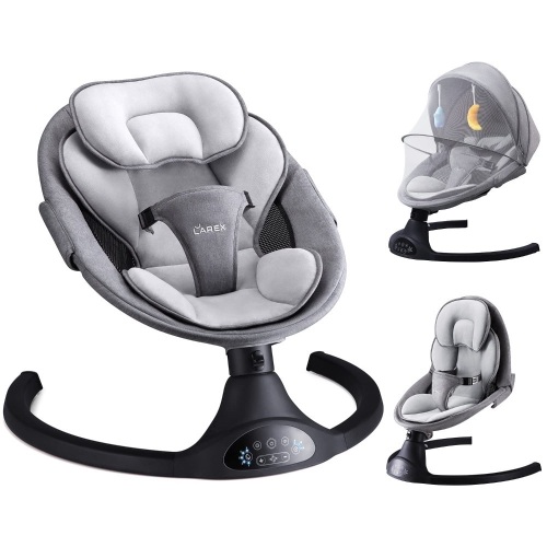 Baby Swing for Infants | Electric Bouncer for Babies,Portable Swing for Baby Boy Girl,Remote Control Indoor Baby Rocker with 5 Sway Speeds,3 Seat Positions,10 Music and Bluetooth,Aluminum  - Lot 318