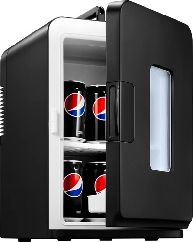 Northclan 15L Mini Fridge for Bedroom, 110V AC/ 12V DC Portable Thermoelectric Cooler and Warmer Small Refrigerators for Home, Dorm, Office and Car, Skincare, Cosmetic, Beverage, Removable shelf, Black  - Lot 313