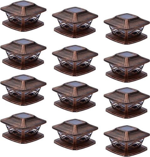 TWINSLUXES Solar Post Lights Outdoor 2 Modes Waterproof LED Solar Fence Cap Light for3.5x3.5 4x4 5x5 and 6x6 Post in Patio,Deck Walkway and Garden Decoration.(12 Pack)  - Lot 314