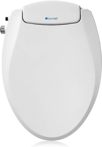 Brondell Bidet Toilet Seat Non-Electric Swash Ecoseat, Fits Elongated Toilets, White - Dual Nozzle System, Ambient Water Temperature - Bidet with Easy Installation  - Lot 108