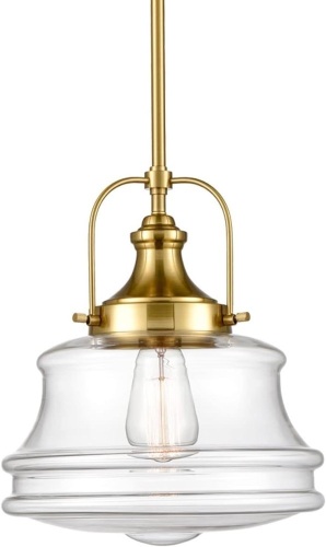 DEYNITE Modern Schoolhouse Pendant Light Fixtures Brass Hanging Light for Kitchen Island - Lot 213