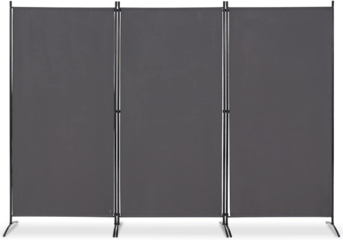 OUTGAVA 3 Panel Portable Room Divider Folding Partition Privacy Screen 6 FT Room Separator Freestanding Wall Divider for Office,Bedroom,102''W x 20''D x 71''H (Grey)  - Lot 218