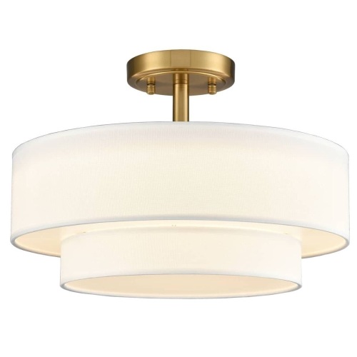 Modern LED Living Room Ceiling Lights Drum Shade, Color-Selectable - Lot 265