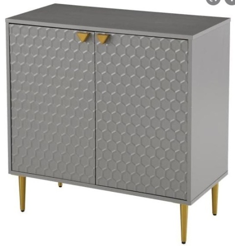 Boyel Living High Gloss Gray Accent Cabinet, Appears New, Sold as is - Lot 37