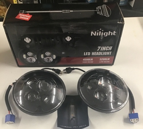Nilight Set of 2 7" LED Headlight 20012H, Appears New, Untested - Lot 344